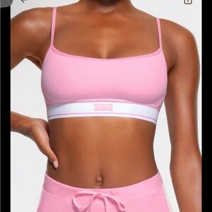 SKIMS Cotton Rib Scoop Bralette Bubble Gum